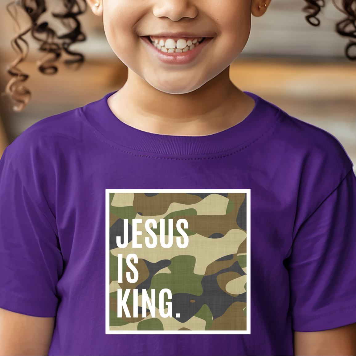 Jesus is King Purple Tee - Youth