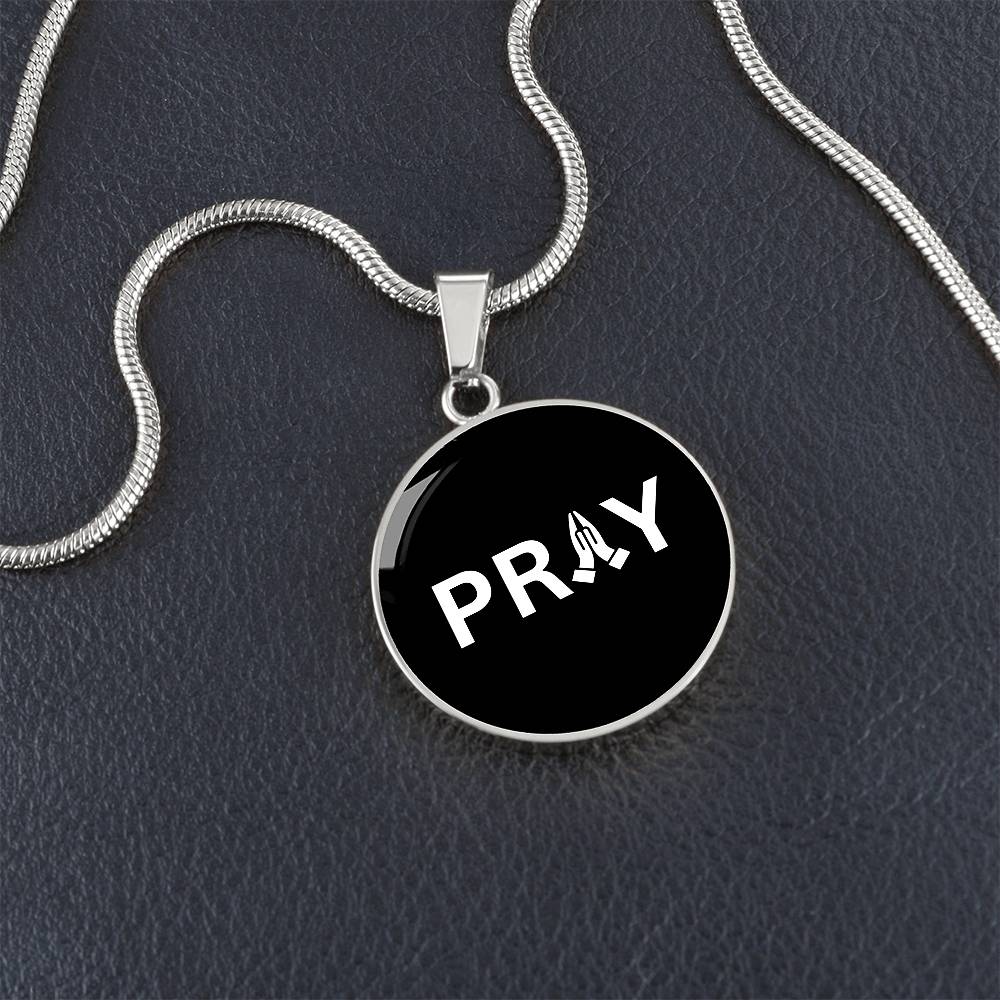 Praying Hands Circle Necklace