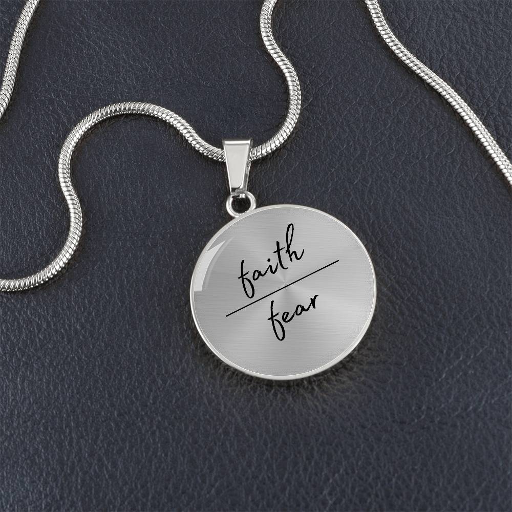 Faith Over Fear Circle Necklace