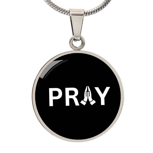 Praying Hands Circle Necklace