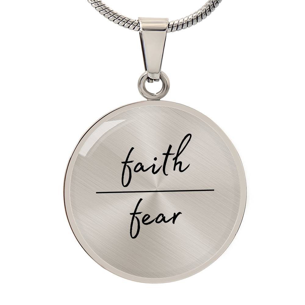 Faith Over Fear Circle Necklace