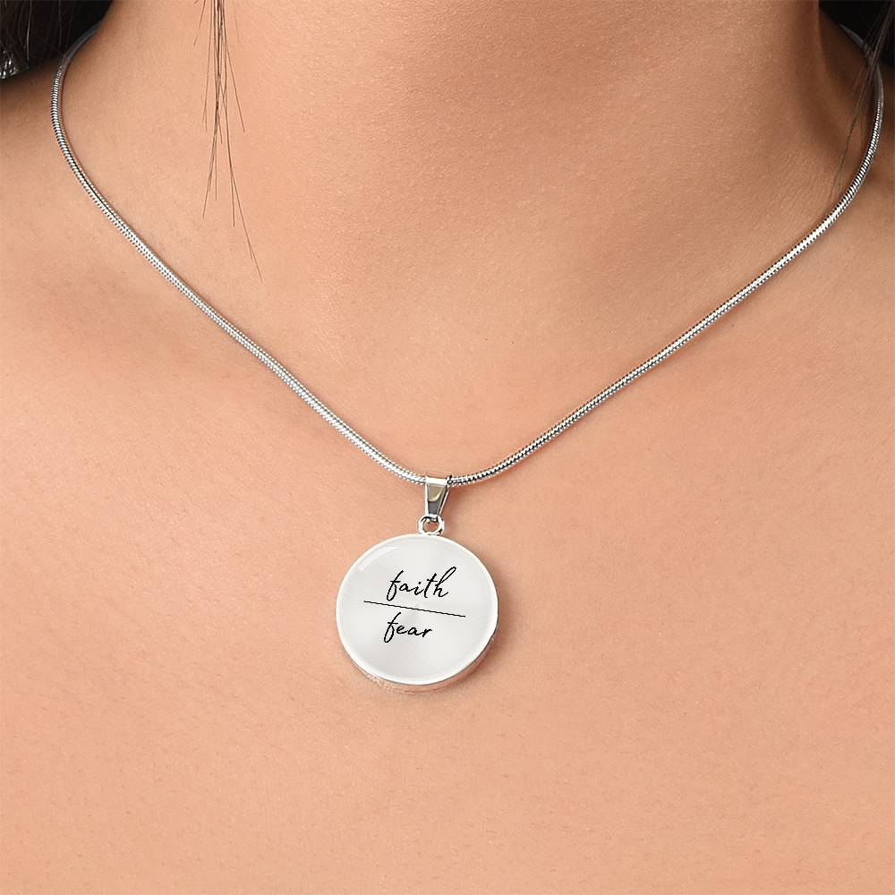 Faith Over Fear Circle Necklace