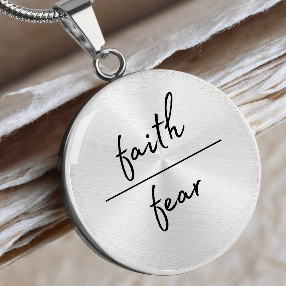 Faith Over Fear Circle Necklace