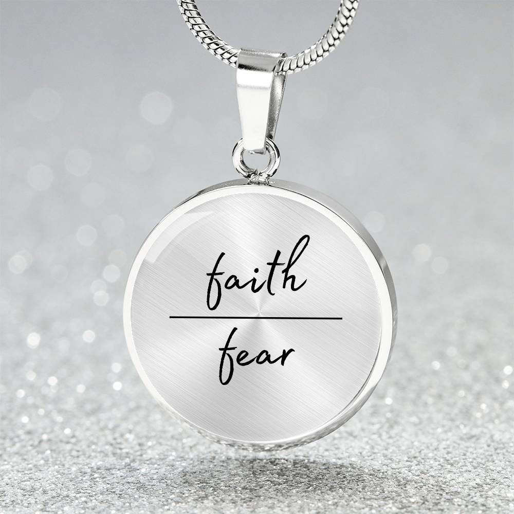 Faith Over Fear Circle Necklace