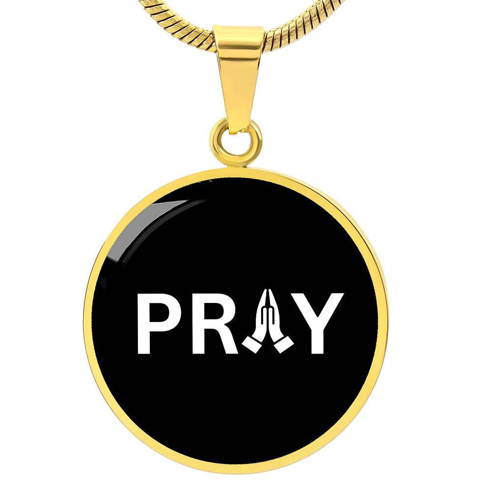 Praying Hands Circle Necklace