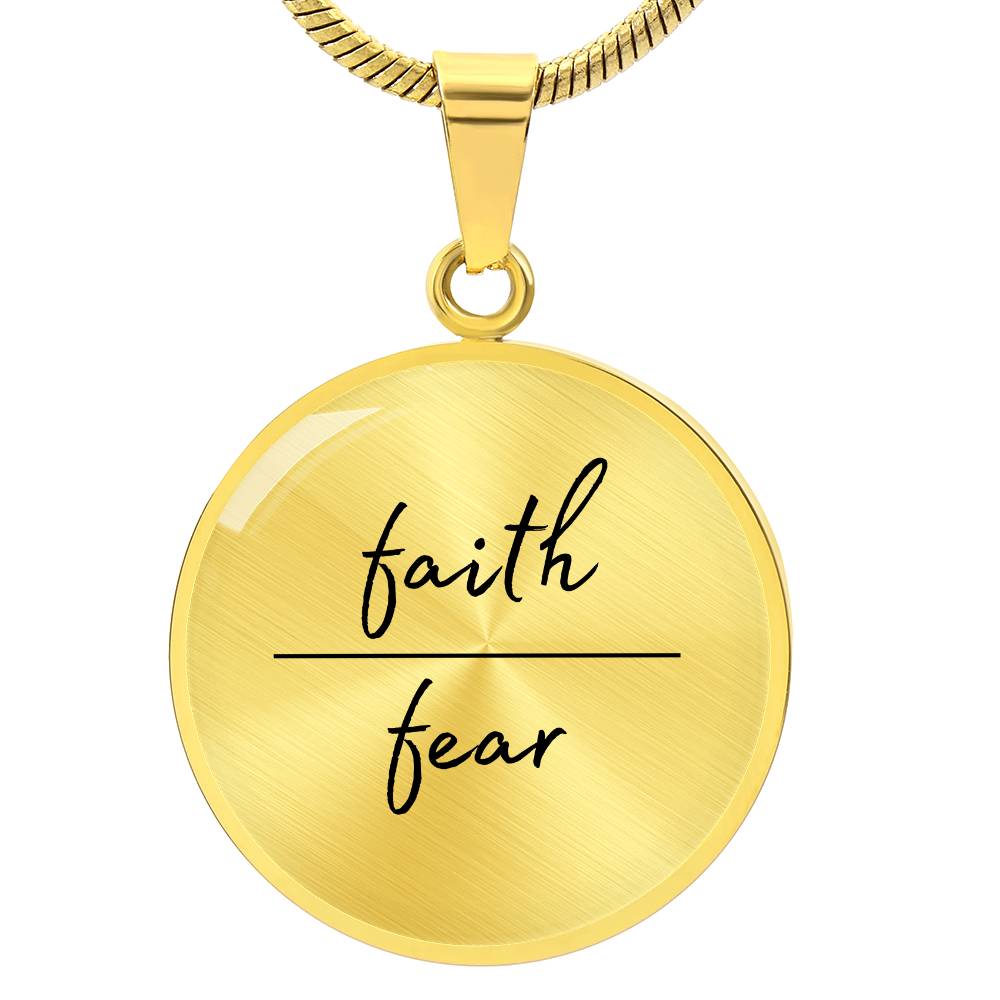 Faith Over Fear Circle Necklace